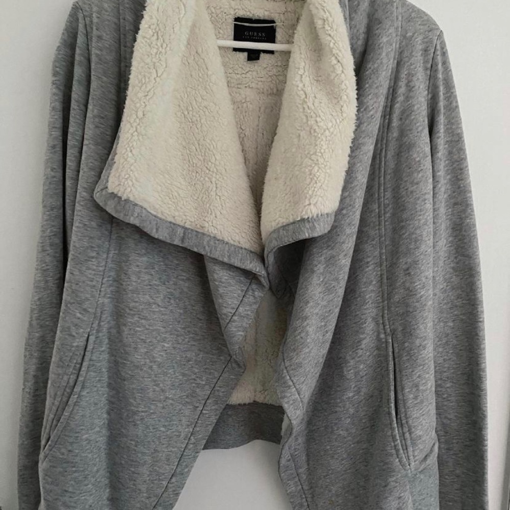 Guess grey & white cover-up cardigan